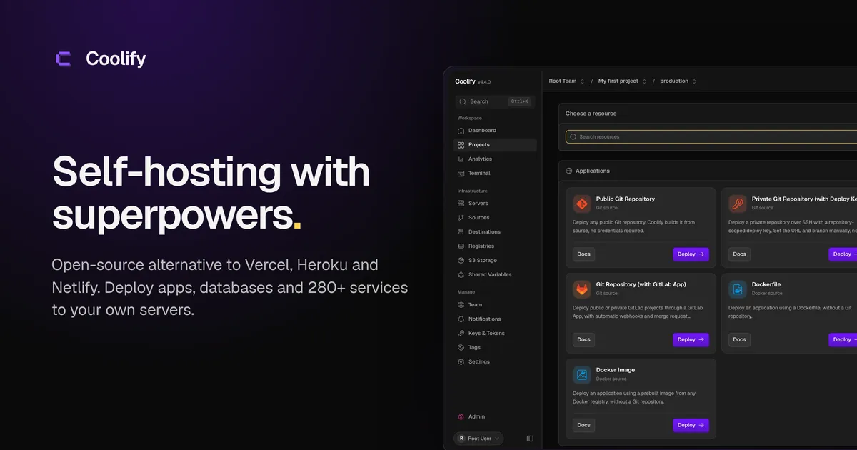 Plataforma open-source bate 64 mil estrelas ao desafiar Heroku e Vercel